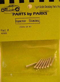 Parts By Parks 4005 1/24-1/25 Hilborn Style Injector Stacks 5/32 x 3/32 x 1/2 (Machined Aluminum) (8)