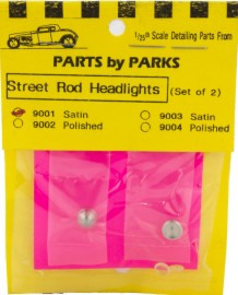 Parts By Parks 9001 1/24-1/25 Street Rod Cone Back Headlights (Satin Finish) (2)