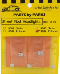 Parts By Parks 9004 1/24-1/25 Street Rod Round Back Headlights (Polish Finish) (2) (D)