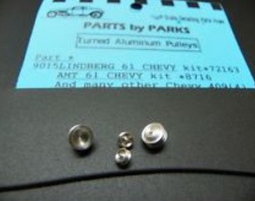 Parts By Parks 9015 1/24-1/25 Pulley Set 1961 Chevys & Chevy 409 (Spun Aluminum) (4)