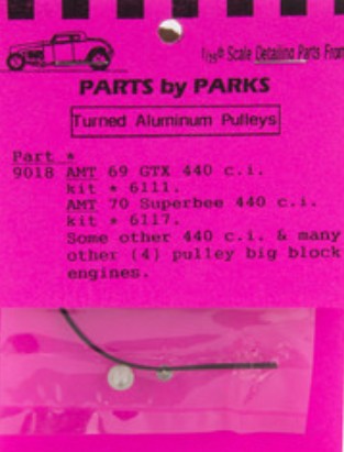 Parts By Parks 9018 1/24-1/25 Pulley Set Chrysler & Ford Big Block  (Spun Aluminum) (4)