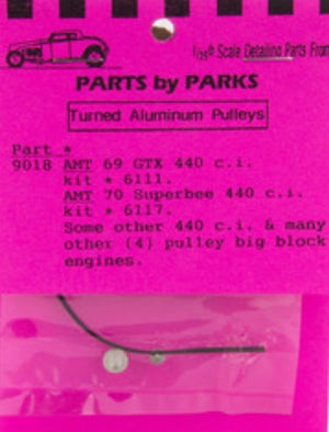 Parts By Parks 9018 1/24-1/25 Pulley Set Chrysler & Ford Big Block  (Spun Aluminum) (4)