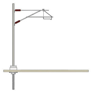 Peco LC110 HO Scale Catenary System Mast -- With Registration Arm