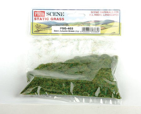 Peco PSG403 All Scale Static Grass 3/16" 4mm -- Autumn Grass .7oz 20g