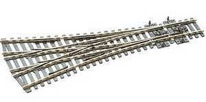 Peco SL99 HO Scale Code 100 Medium Radius Three-Way Turnout - Streamline -- Insulfrog