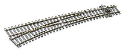 Peco SLE187 HO Scale Code 75 Streamline Curved Double Radius Turnout -- Left Hand, Electrofrog