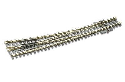 Peco SLE386 N Scale Code 80 Right-Hand Curved Turnout (36/18" Radius) Electrofrog -- Curved Double Radius Right Hand