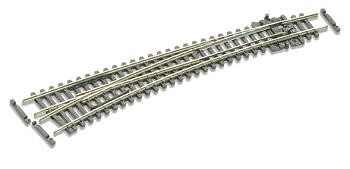 Peco SLE387F N Scale Code 55 Medium Radius Curved Turnout w/ Electrofrog -- Left Hand