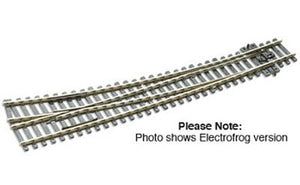 Peco SLE86 HO Scale Code 100 Curved Double Radius Turnout - Streamline -- Right Hand, Electrofrog