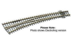 Peco SLE87 HO Scale Code 100 Curved Double Radius Turnout - Streamline -- Left Hand, Electrofrog