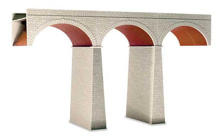 Peco SS80 HO Scale 3-Arch Cut-Stone Viaduct -- Kit - 16-5/8 x 4-7/8 x 9-3/16" 42.3 x 12.4 x 23.4cm