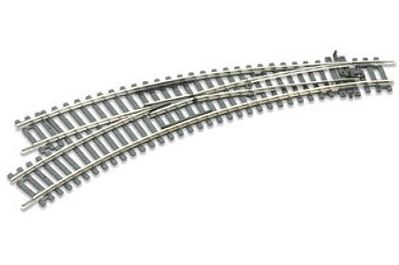 Peco ST245 HO Scale Code 100 Curved Double-Radius Turnout - Setrack -- Left Hand Insulfrog