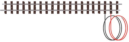 Peco ST413 HOn30 Scale OO-9/HOe Straight Terminal Track - Setrack -- With Wires - 6-7/8" 17.4cm