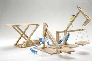 Pathfinders Kits 5 Hydraulic Machines 4 in 1 Wooden Kit: Cherry Picker, Platform Lifter, Excavator, Scissor Lift