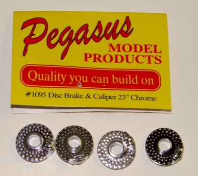 Pegasus Hobbies 1095 1/24-1/25 Chrome 23" Disc Brakes w/Molded Caliper (4)