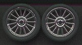 Pegasus Hobbies 1206 1/24-1/25 Spider Chrome Rims w/Tires (4)