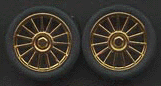 Pegasus Hobbies 1208 1/24-1/25 Spider Gold Rims w/Tires (4)