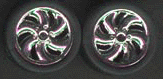 Pegasus Hobbies 1218 1/24-1/25 Cyclone Chrome Rims w/Tires (4)