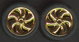Pegasus Hobbies 1220 1/24-1/25 Cyclone Gold Rims w/Tires (4)