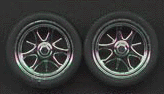 Pegasus Hobbies 1226 1/24-1/25 Daggers Chrome Rims w/Tires (4)