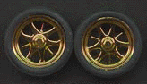 Pegasus Hobbies 1228 1/24-1/25 Daggers Gold Rims w/Tires (4)