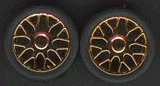 Pegasus Hobbies 1236 1/24-1/25 Beemers Gold Rims w/Tires (4)