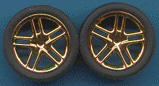 Pegasus Hobbies 1244 1/24-1/25 Allantes Gold Rims w/Low Profile Tires (4)