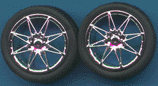 Pegasus Hobbies 1254 1/24-1/25 Diamantes Chrome Rims w/Tires (4)