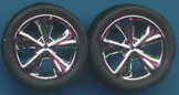 Pegasus Hobbies 1258 1/24-1/25 Tiburons Chrome Rims w/Tires (4)