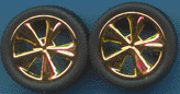 Pegasus Hobbies 1260 1/24-1/25 Tiburons Gold Rims w/Tires (4)