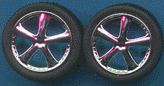 Pegasus Hobbies 1262 1/24-1/25 Belagios Chrome Rims w/Tires (4)