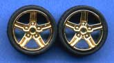 Pegasus Hobbies 1268 1/24-1/25 IROC Gold Rims w/Tires (4)