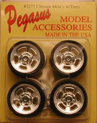 Pegasus Hobbies 1277 1/24-1/25 Hella's 19" Chrome Rims w/Tires (4)