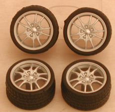 Pegasus Hobbies 1282 1/24-1/25 Silver M5's Rims w/Tires for Import Cars (4)