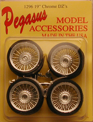 Pegasus Hobbies 1296 1/24-1/25 Dz's 19" Chrome Rims w/Low Profile Tires (4)