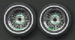 Pegasus Hobbies 1401 1/18 Chrome Wire Rims w/Low Profile Whitewall Tires (4)