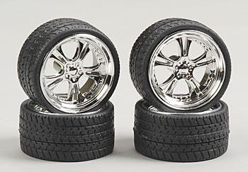 Pegasus Hobbies 2303 1/24-1/25 Phat Daddy's 23" Chrome Rims w/Tires (4)