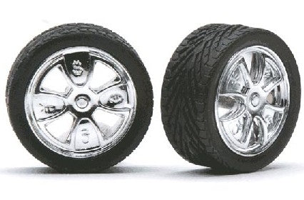 Pegasus Hobbies 2361 1/24-1/25 Got Money 23" Spinning Centers Chrome Rims w/Tires (4)