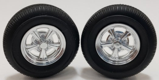 Pegasus Hobbies 308T 1/24-1/25 Radir Style Chrome Rims w/Tires (4)
