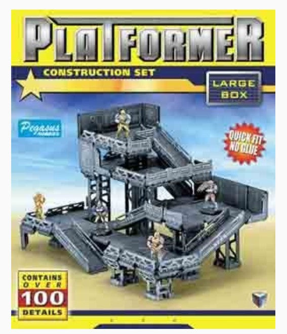 Pegasus Hobbies 4904 28mm Gaming: Platformer Large Construction Set (13-Frames, 100+ Details)