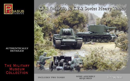 Pegasus Hobbies 7665 1/72 Soviet KV1 Mod 1940 & KV2 Tank (2) (Snap)