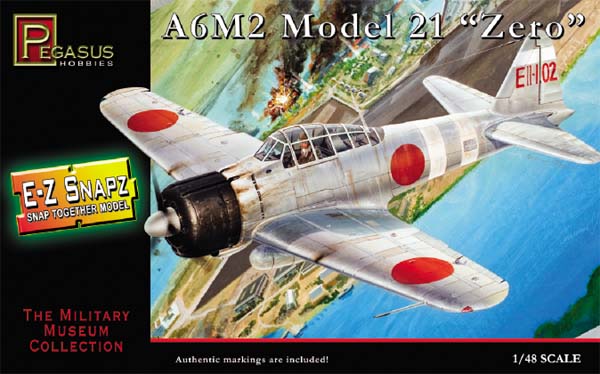 Pegasus Hobbies 8409 1/48 A6M2 Mod 21 Zero Fighter (Snap)