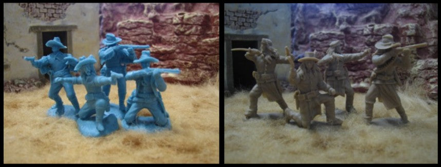 Paragon Scenics 7 1/32 US Cavalry Soldiers & Apache Indian Scouts (8)
