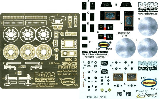 Paragrafix 125 1/32 Battlestar Galactica: Colonial Viper Mk II Photo-Etch & Decal Set for MOE