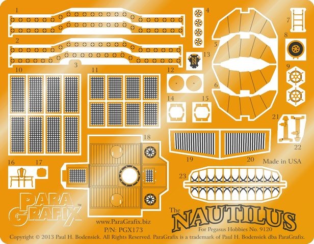 Paragrafix 173 1/144 20,000 Leagues Under the Sea: The Nautilus Submarine Photo-Etch Set for PGH