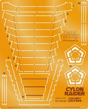 Paragrafix 186 1/32 Battlestar Galactica: Cylon Raider Cockpit Louvers Photo-Etch Set for MOE