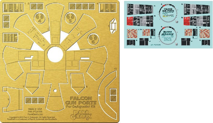 Paragrafix 198 1/43 DeAgostini Millennium Falcon Gun Port Photo-Etch & Decal Set