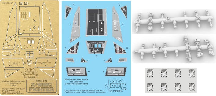 Paragrafix 228 1/18 DeAgostini X-Wing Fighter Photo-Etch, Plastic & Decal Set