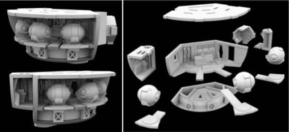 Paragrafix 235 1/350 2001 Space Odyssey: Discover XD1 Spacecraft EVA Pod 3D Printed Clear Resin Parts for MOE