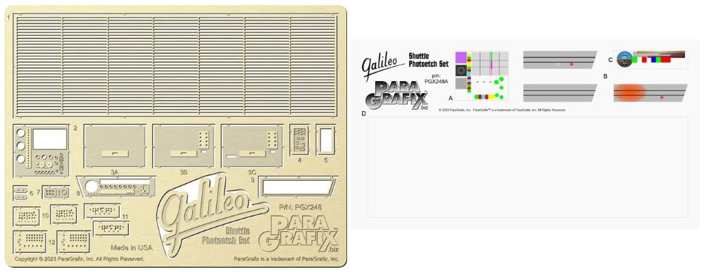 Paragrafix 248 1/32 Star Trek: Galileo Shuttle Control Panel Photo-Etch & Backlight Film Set for PLL